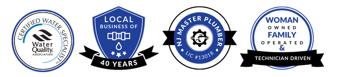 WQA Certified Water Specialist, Local Business of 40 Years, NJ Master Plumber Lic. #13018, Woman-Owned Family-Operated & Technician-Driven